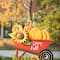 Glitzhome® 2.5ft. Fall Metal Wheel Barrow Pumpkin Yard Stake
